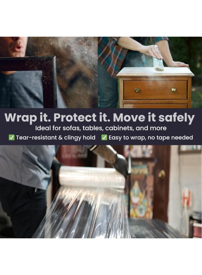 UKR Heavy Duty Stretch Film Wrap Roll 30cm | 1.1KG Each 900g Film 200g Core Tear-Resistant Clear Plastic Shrink Wrap for Packing, Moving, Pallet Wrapping, Warehouse, Storage & Shipping - 6 Roll - Image 4